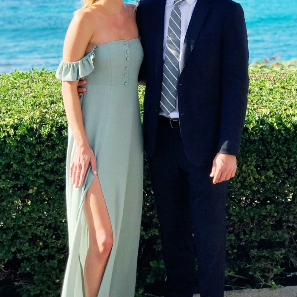 Flynn Skye Bardot Maxi Dress in Sage